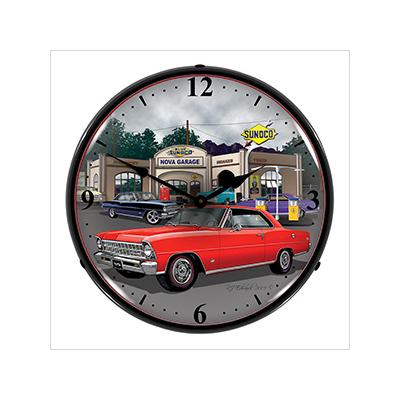 Collectable Sign and Clock 1967 Chevy Nova Backlit Wall Clock