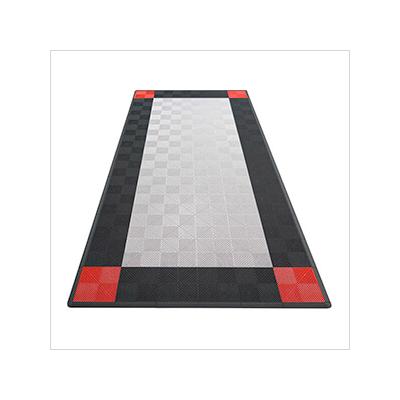 Swisstrax Ribtrax Pro One Car Garage Floor Tile Mat (Jet Black / Racing Red / Pearl Grey)