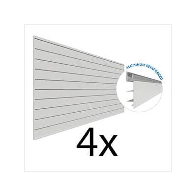 Proslat 8 ft. x 4 ft. PROCORE PVC Slatwall (Grey 4-Pack)