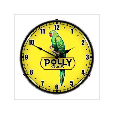 Collectable Sign and Clock Polly Gas Backlit Wall Clock