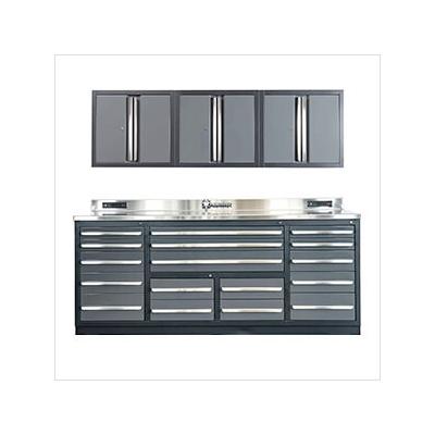 Dragonfire Tools 17-Drawer 7-Foot Heavy Duty Garage Workbench with Wall Cabinets