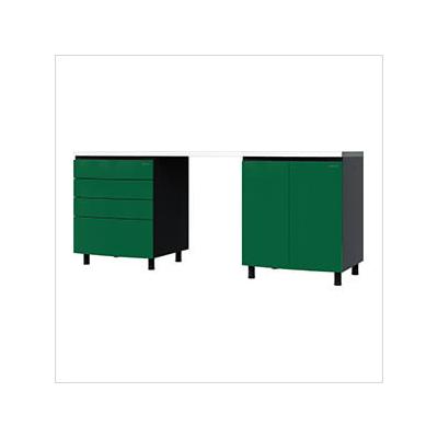 Contur Cabinet 7.5' Premium Racing Green Garage Cabinet System with Stainless Steel Tops
