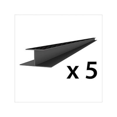 Proslat 8 ft. PROCORE+ PVC Carbon Fiber Slatwall H-Trim (5-Pack)