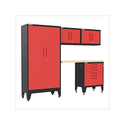 Armadillo Tough Red 5-Piece Garage Cabinet Set with Levelers