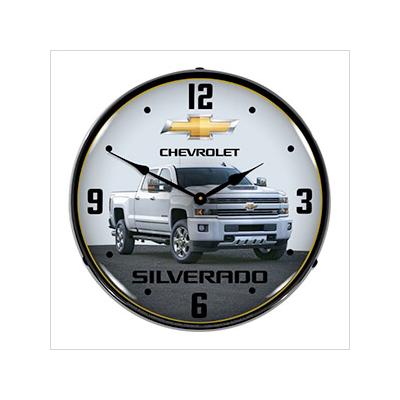 Collectable Sign and Clock 2017 Chevrolet Silverado Backlit Wall Clock