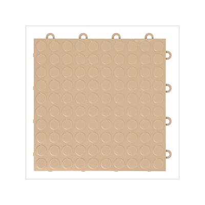 GearTile Coin Pattern 12 x 12-Inch Beige Garage Floor Tile (48 Pack)
