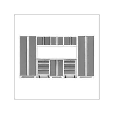 NewAge Garage Cabinets BOLD Series Platinum 9-Piece Set with Stainless Steel Top
