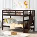 Contemporary Style Bunk Bed Stairway Twin-Over-Twin Bunk Bed with Storage and Guard Rail for Bedroom, Dorm