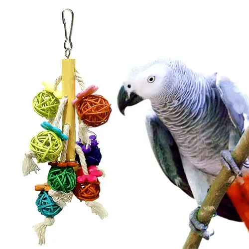 1pc Papagei Spielzeug bunte Rattan Ball Kauen hängen Vogel Spielzeug Papagei Nest Käfig Spielzeug