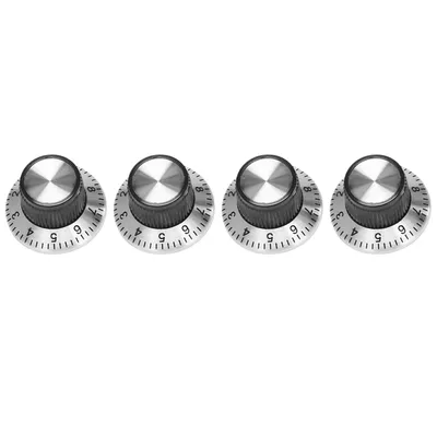 4 x Potentiometer Topf Metall knopf mit 0-9 Plattenspieler für 6mm Wellen knopf Image