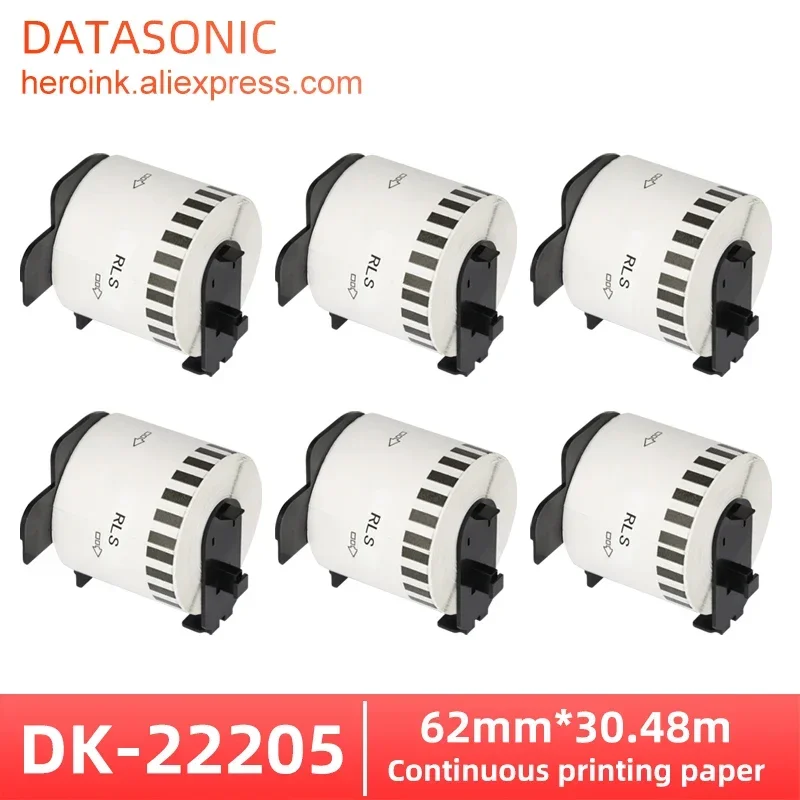 DK-22205 etiketten papier 62mm x 30,48 m Endlos druckpapier QL-800 QL-580N QL-700 QL-1050N QL-1115NWB QL-1100 QL-500 560 Image