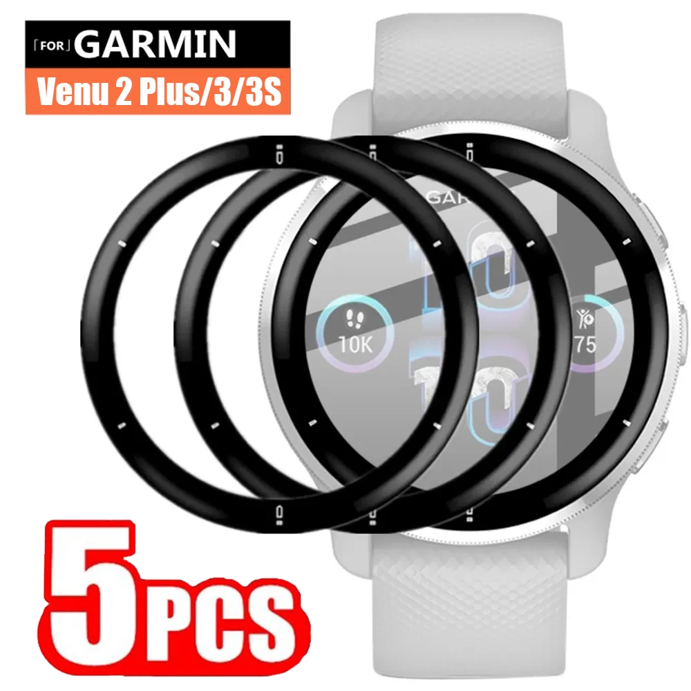 Films souples incurvés 3D pour montre intelligente Garmin Venu 2 Plus Venu3 Venu 3S, accessoires, protecteur d'écran transparent anti-rayures