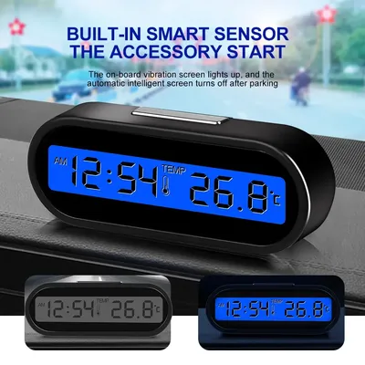 Auto Uhr Leuchtende LCD Hintergrundbeleuchtung Digital Display Auto Uhr Digital Thermometer Zeit Uhr 2-in-1 Auto Styling zubehör