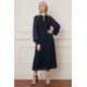 Wallis Womens Lace Insert Pleated Midi Dress - Navy - Size 12 UK | Wallis Sale | Discount Designer Brands