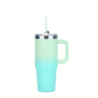 TEMU 1pc Watersy 30oz/40oz Stainless Steel Double-layer With Handle - Vacuum Insulated Coffee Mug With Lid And Straw For Hot And Cold Beverages - Sports And Outdoor Water Bottles Image