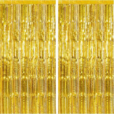 TEMU 2 Pack, 3.3ft X 8.3ft Metallic Tinsel Foil Streamer Fringe Backdrop Party Streamer Backdrop For Birthday, Graduation Decorations And New Year Eve Party Decor Supplies