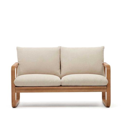 Terrassen Sofa aus Eukalyptusholz mit Polstern 142 cm breit