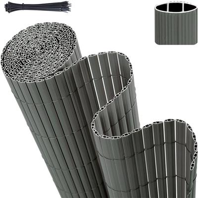 Sichtschutzmatte pvc Sichtschutzzaun Gartenzaun, Doppelte Verstärkung, Grau / 0,80 x 4 m - Sekey Image