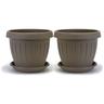 Frankystar - Terra - Set 2 Vasen mit Untersetzer, Farbe cappuccino