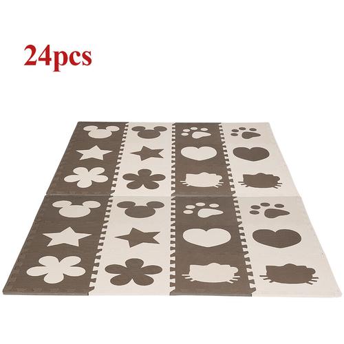 Haloyo - 24pcs Puzzlematte Mickey Spielmatte Bodenmatte Schutzmatte Kinderteppich