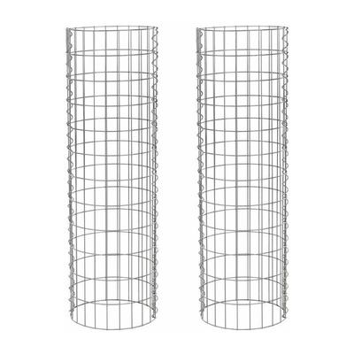 Estexo - Gabione Gabionensäule rund ø 35 cm 120 cm 2er Steingabionen Steinkorb Drahtkorb Image