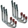 vasalat Wandhaken U-Form zum Schrauben Gerätehalter mit roter Endkappe 120x82x41mm, Stahl verzinkt