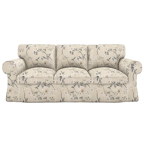 3-Sitzer Sofa-Bezug 100% reine Baumwolle Blumen gesteppte Bezüge für 3-Sitzer Sofa Image