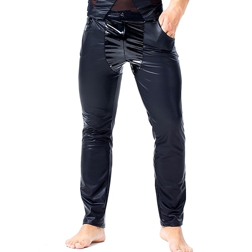 Tanzbekleidung Exotische Tanzkleidung Stangentanz Hosen Pure Farbe Farbaufsatz Herren Leistung Ausbildung Hoch PU