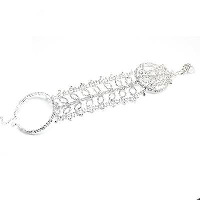 Women's Tennis Bracelet Ring Bracelet / Slave bracelet Tassel Fringe Leaf Precious Fashion Luxury Rhinestone Bracelet Jewelry Silver / Gold For Gift Engagement