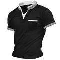 Homme Chemise Henley Shirt T-shirt Plein Col V Plein Air Vacances Manches courtes Poche avant Vêtement Tenue Mode Design basique