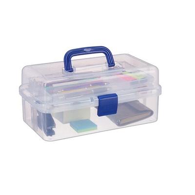 relaxdays Transparente Plastikbox blau