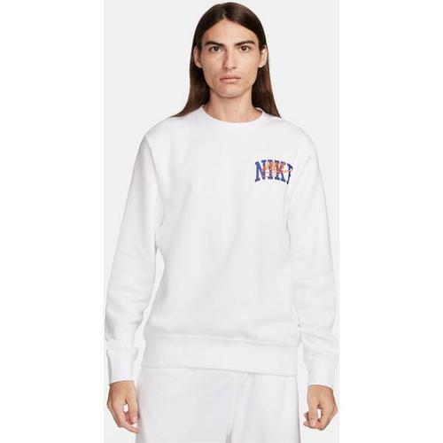 NIKE Herren Shirt Club Fleece, Größe S in WHITE/SAFETY ORANGE