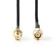 Nedis Antennenkabel - SMA-Buchse - SMA-Stecker - Vergoldet - 50 Ohm - Einzeln geschirmt - 0.50 m - Rund - Geflochten - Schwarz - Box