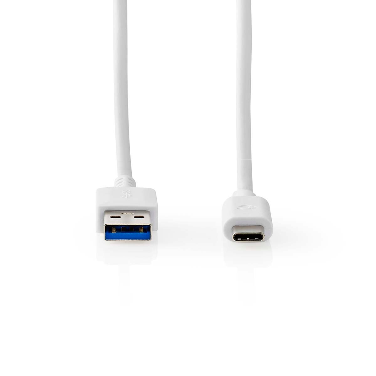 Nedis USB-Kabel - USB 3.2 Gen 2 - USB-A Stecker - USB-C Stecker - 60 W - 10 Gbps - Vernickelt - 1.00 m - Rund - PVC - Weiss - Box Image