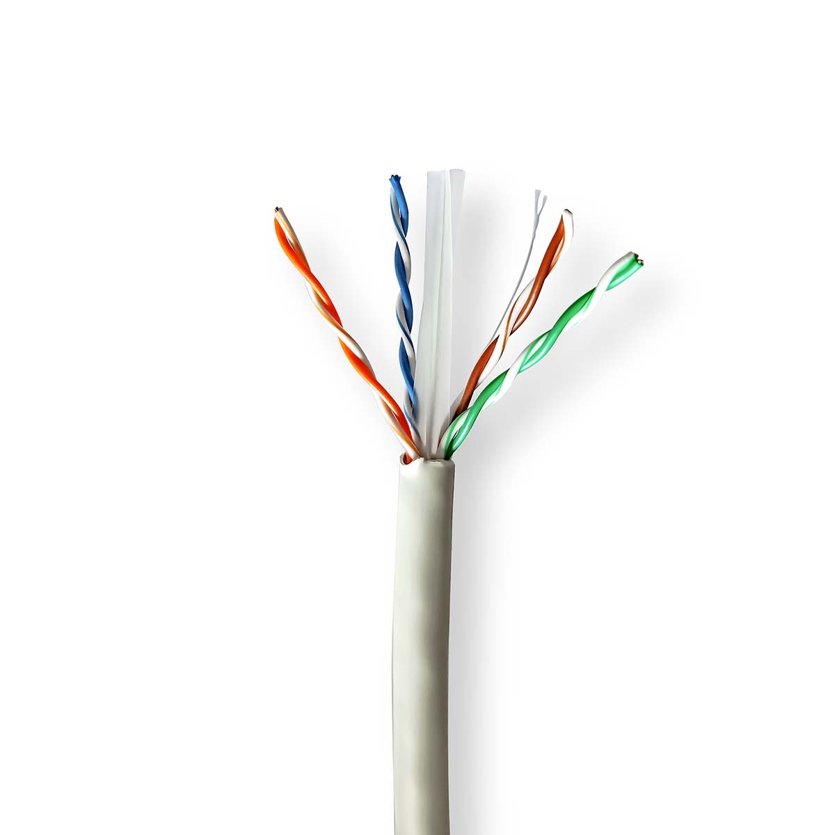 Nedis Netzwerk-Kabel Rollen - CAT6 - Solid - U/UTP - Reines Kupfer - 100.0 m - Innenbereich - Rund - LSZH - Grau - Pull Box - ausziehbar Image