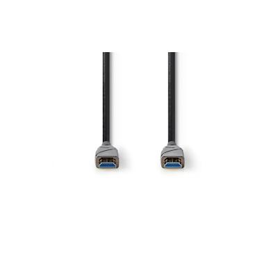 Nedis Active Optical High Speed HDMI Cable with Ethernet - HDMI Connector - HDMI Connector - 4K@60Hz - 18 Gbps - 100.0 m - Round - PVC - Black - Gift Box Image