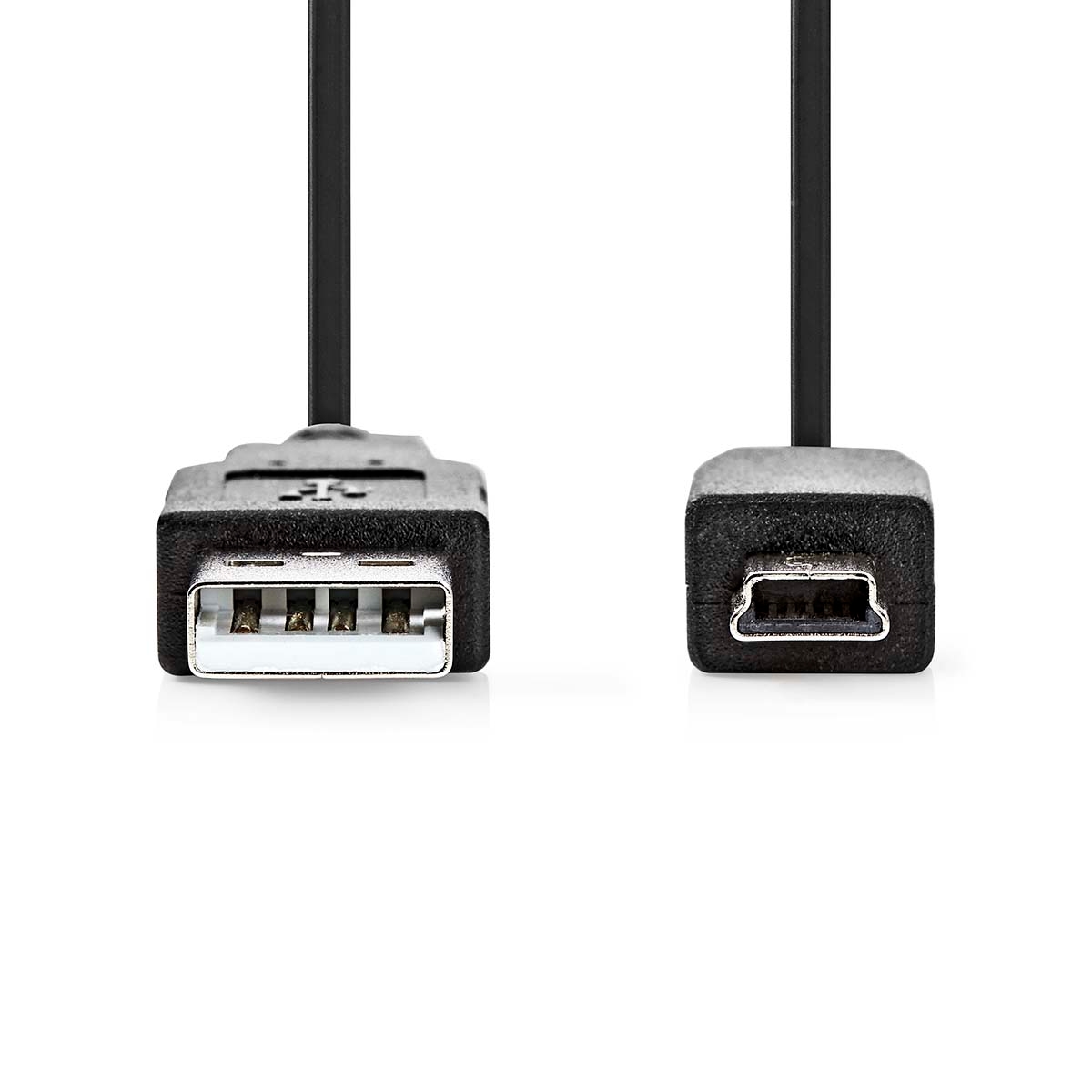 Nedis USB-Kabel - USB 2.0 - USB-A Stecker - USB Mini-B 5 pin Stecker - 480 Mbps - Vernickelt - 2.00 m - Rund - PVC - Schwarz - Box Image