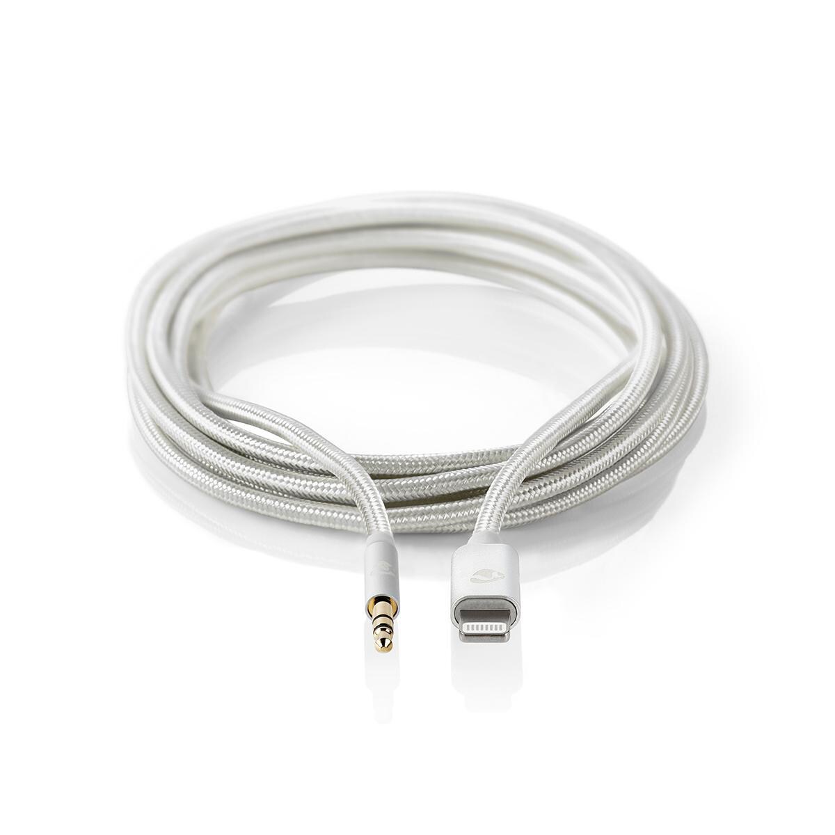 Nedis Lightning-Adapter - Apple Lightning 8-Pin - 3.5 mm Stecker - Vergoldet - 1.00 m - Rund - Nylon - Verpackung mit Sichtfenster Image