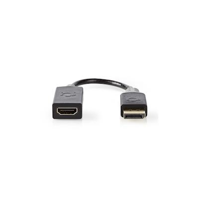 Nedis Displayport-Kabel - DisplayPort Stecker - HDMI Ausgang - 4K@30Hz - Vergoldet - 0.20 m - Rund - PVC - Anthrazit - Box Image