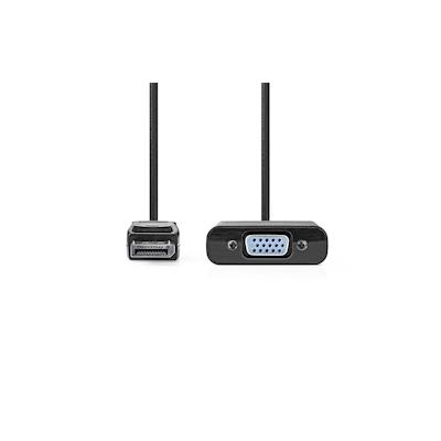 Nedis Displayport-Adapter - DisplayPort Stecker - VGA Buchse - 1080p - Vernickelt - 0.20 m - Rund - Schwarz - Box Image