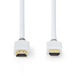 Nedis High Speed HDMI Kabel mit Ethernet - HDMI Stecker - HDMI Stecker - 4K@60Hz - ARC - 18 Gbps - 1.50 m - Rund - PVC - Weiss - Box Image