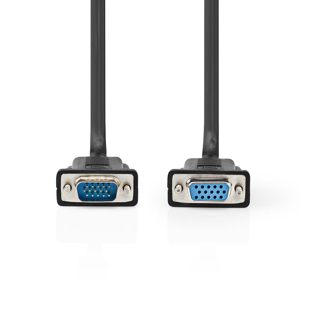 Nedis VGA-Kabel - VGA Stecker - VGA Buchse - Vernickelt - Maximale Auflösung: 1280x800 - 5.00 m - Rund - ABS - Schwarz - Label Image