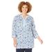 Plus Size Women's Liz&Me® Mixed Print Colorblock Tunic by Liz&Me in Ivory Floral Stripe (Size 0X)