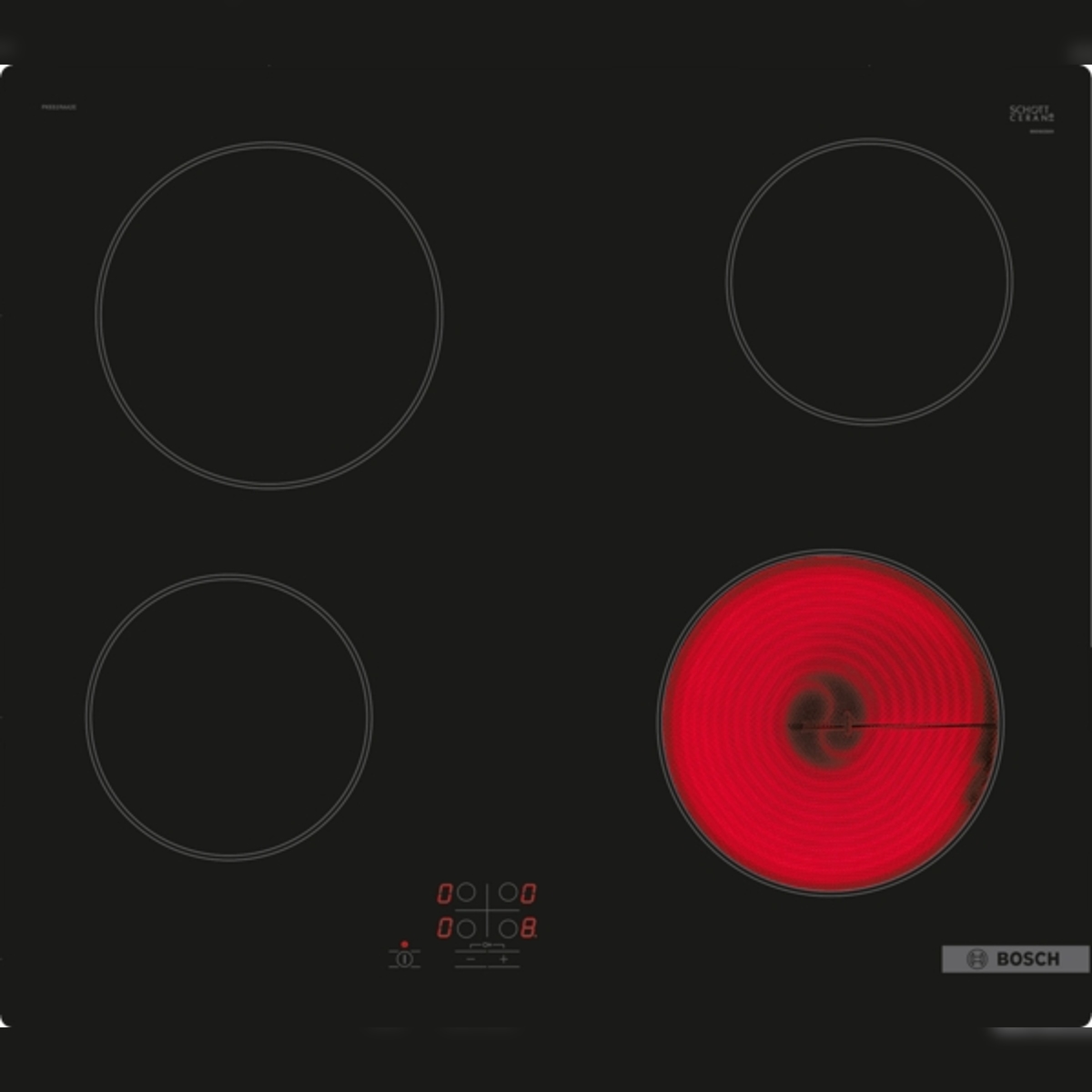 Bosch Serie 2 PKE61RAA2E Elektro-Kochfeld, 60 cm, Schwarz, Rahmenlos aufliegend Image