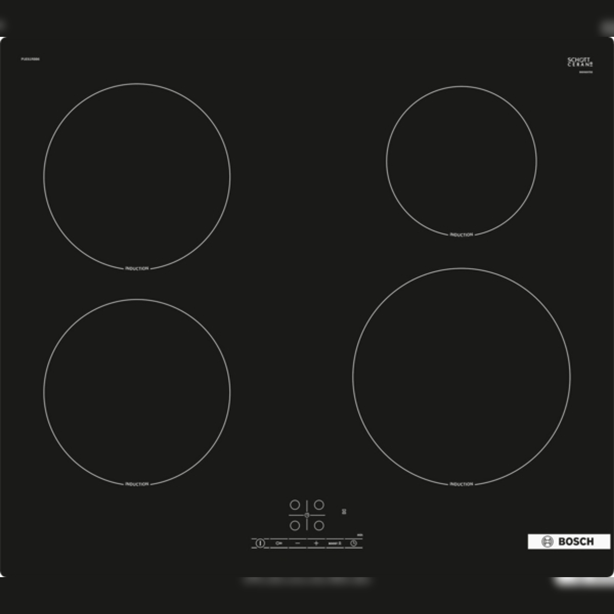Bosch Serie 4 PUE61RBB6E Induktionskochfeld, 60 cm, Schwarz, Rahmenlos aufliegend Image