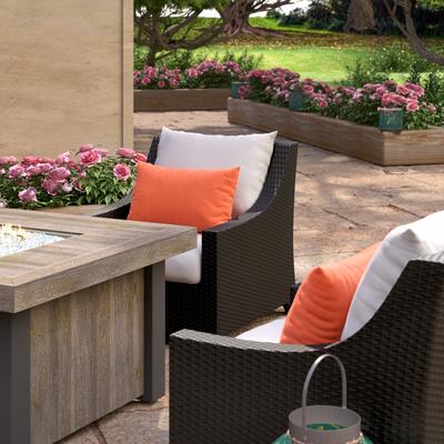 Deco 5 Piece Sunbrella Outdoor Patio Fire Chat Set - 42" W x 42" D x 25" H