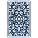 White 60 x 36 x 0.375 in Indoor Area Rug - Safavieh Ebony Oriental Hand Tufted Wool Area Rug in Ivory/Navy Wool | 60 H x 36 W x 0.375 D in | Wayfair