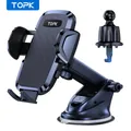 TOPK Supporto per telefono da auto 4 in 1 Supporto per telefono da auto super stabile per cruscotto/vento/aération dell'aria dell'auto compatibile con tutti i telefoni cellulari