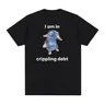 Ich bin in lähmenden Schulden Ratte Plüsch lustige Meme T-Shirt Männer Frauen hochwertige lässige