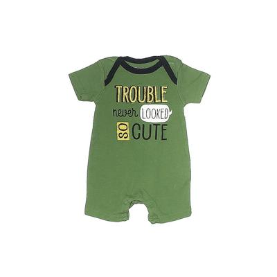 Short Sleeve Onesie: Green Bottoms - Size 3-6 Month